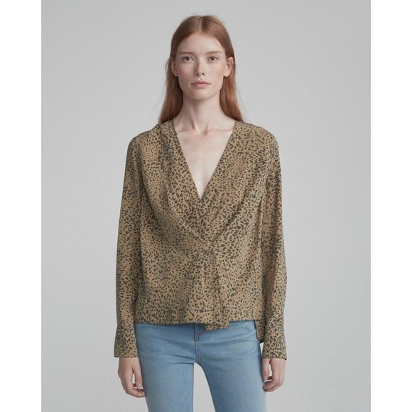 Rag & Bone Shields Leopard Print Silk Top EUC - Picture 1 of 10